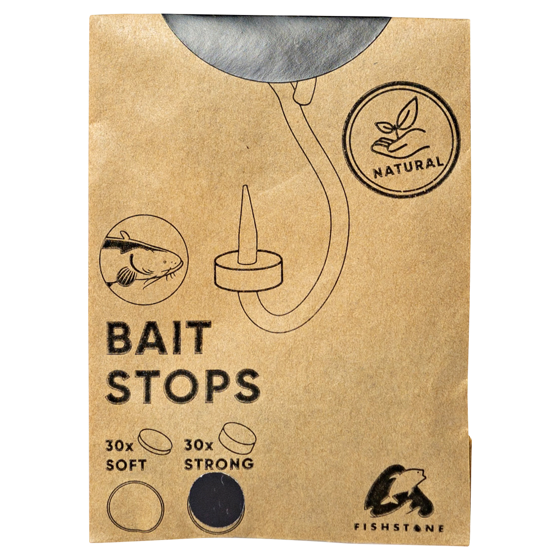 FISHSTONE Naturkautschuk Plättchen XXwels-Bait Stops (strong)