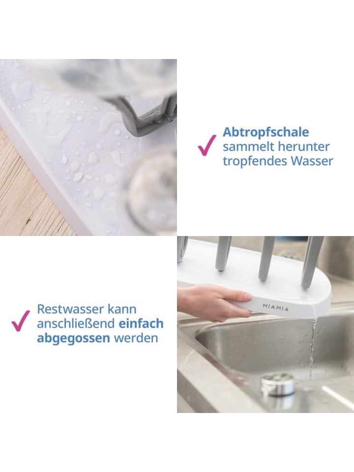 MiaMia 2-tlg. Reinigungsset für Babyflaschen - Abtropfgestell in grau,weiss günstig kaufen onesize