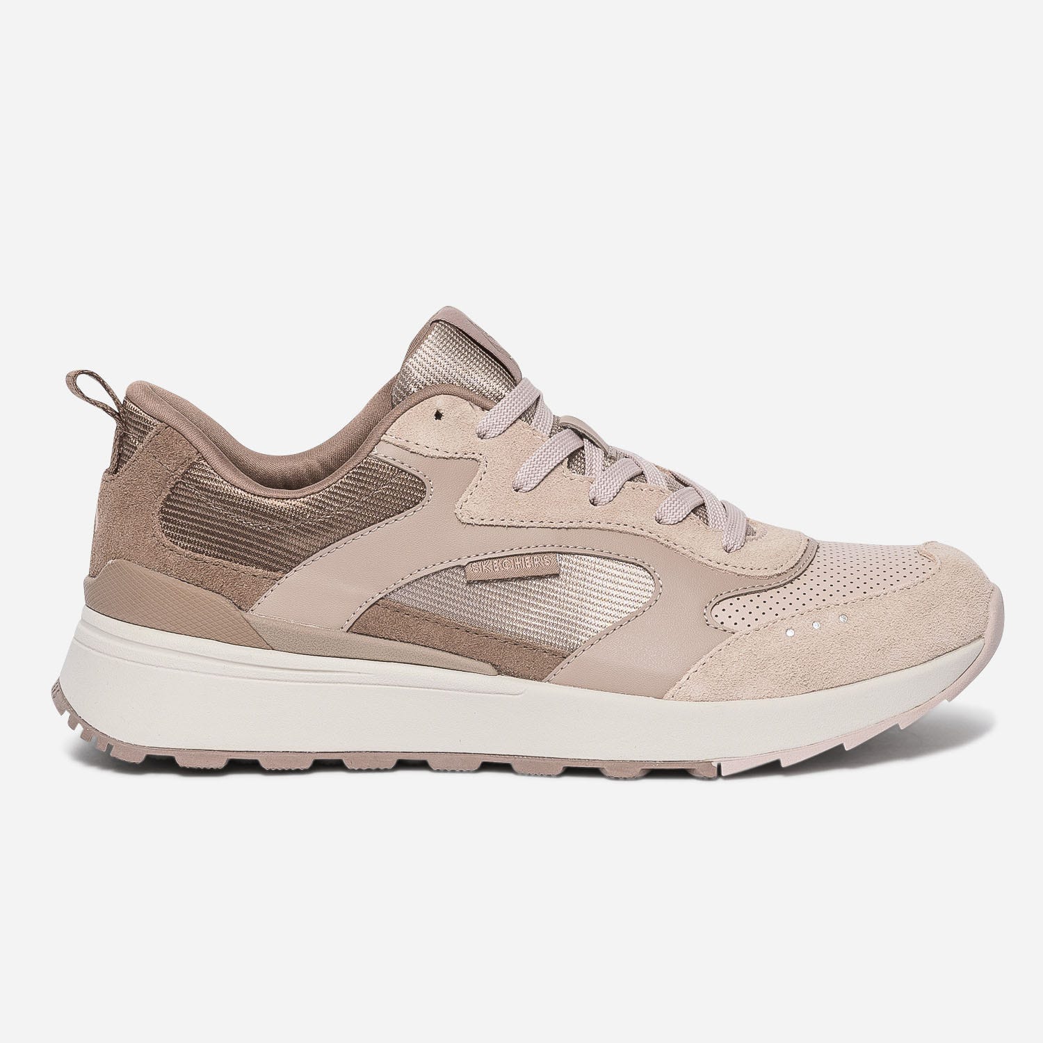 Tennis SKECHERS beige bi matière