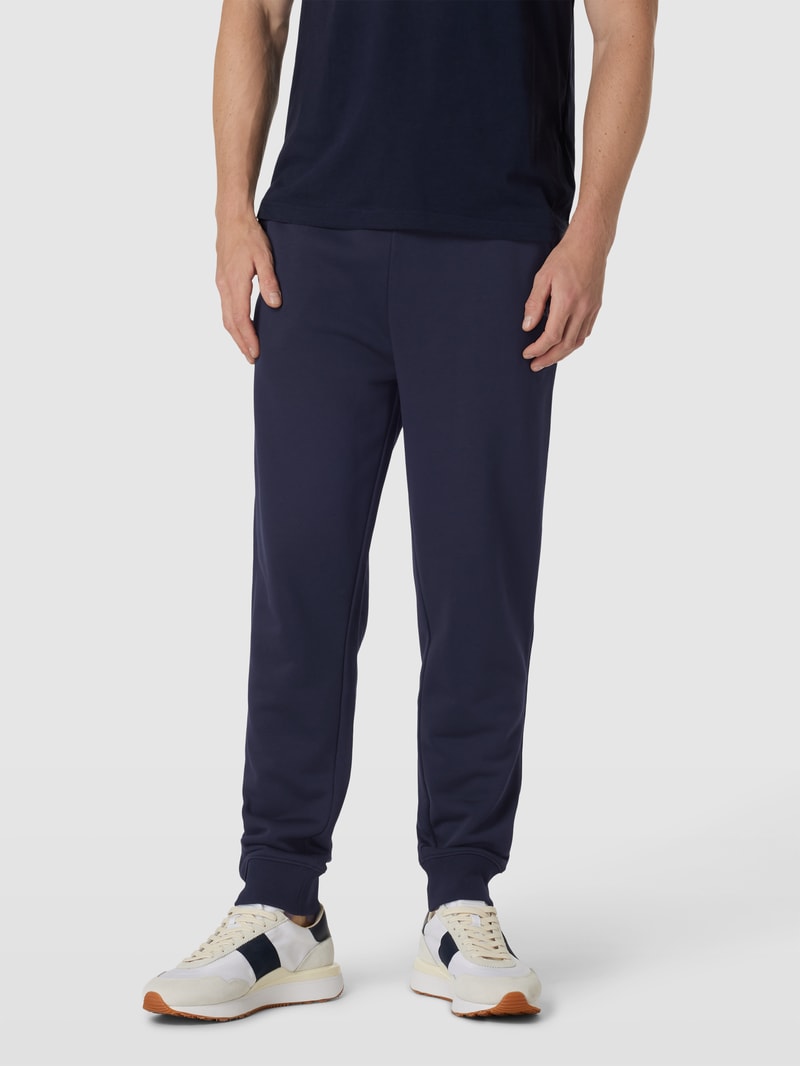 Sweatpants mit Label-Stitching Modell 'SHIELD' in marineblau