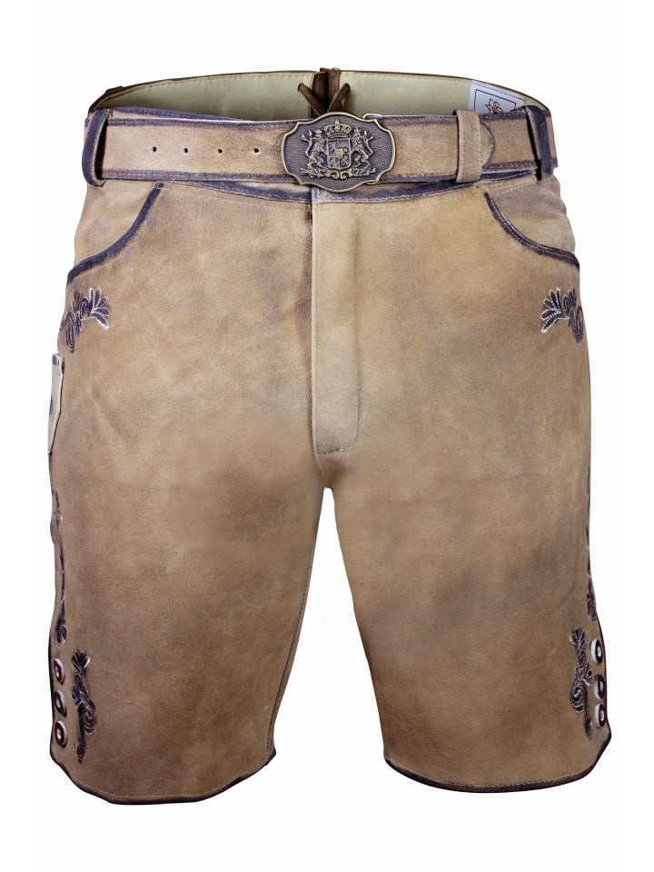 Edelnice Kurze Wildbock Lederhose Linus in hellbraun günstig kaufen