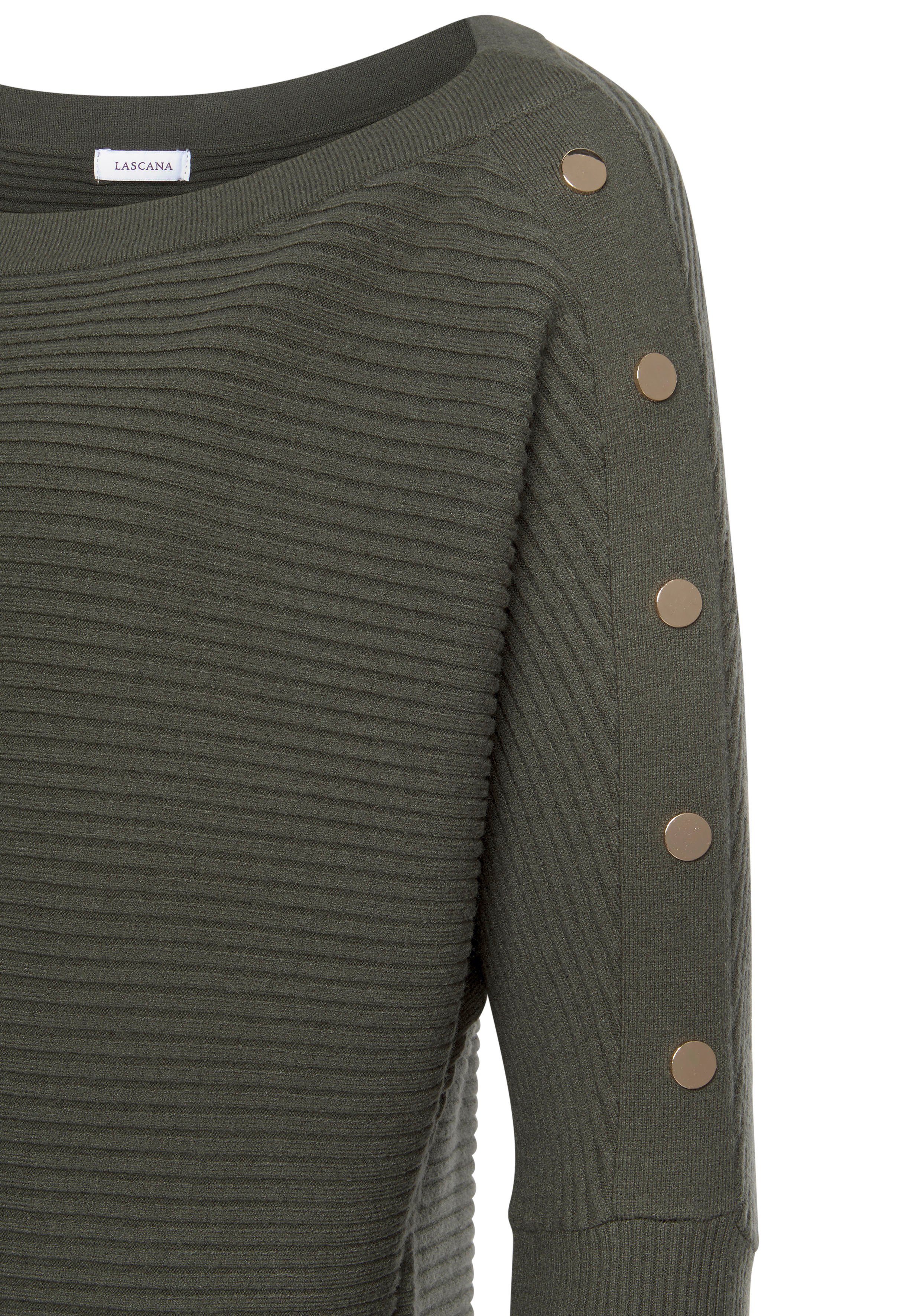 LASCANA Longpullover mit Zieraccessoires am Ärmel