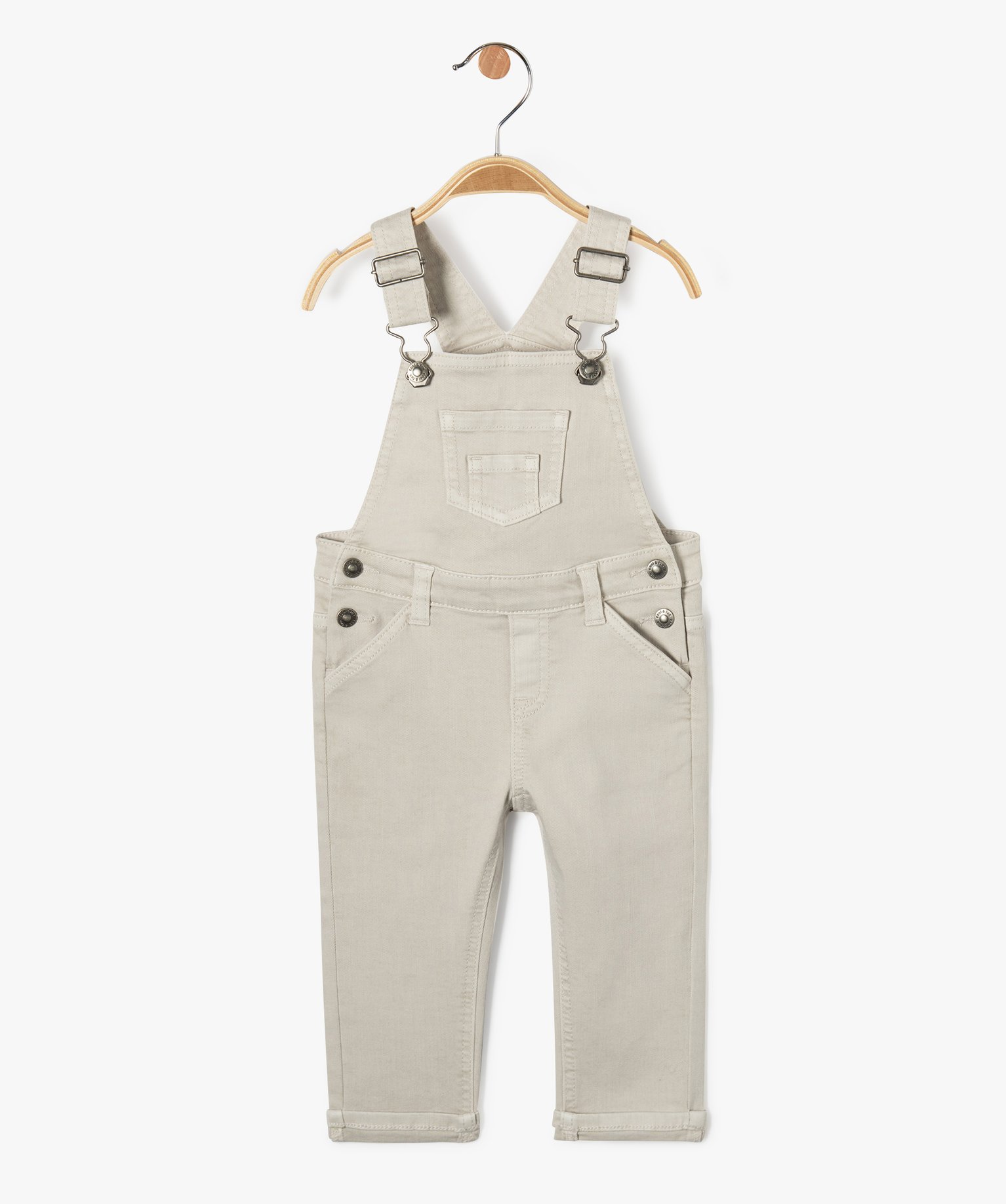Salopette bébé Garçon en coton stretch beige | GEMO
