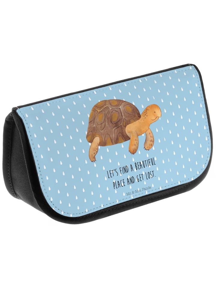 Mr. & Mrs. Panda Kosmetiktasche Schildkröte Marschieren mit Spruch in Blau Pastell günstig kaufen onesize