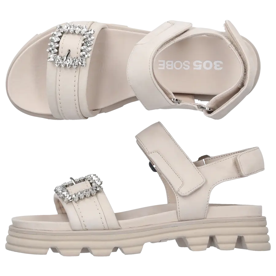 305 SOBE - Sandalen SOULFOOD Nubukleder - beige