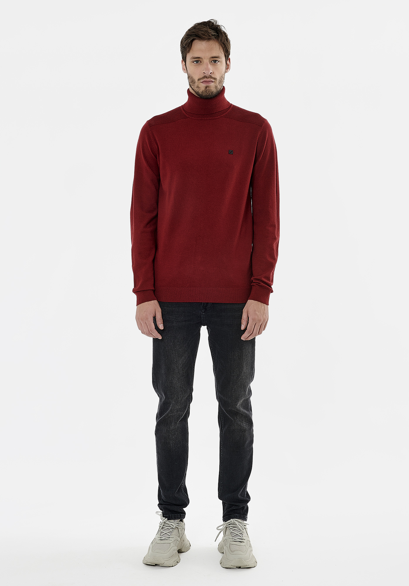 ARIAN  Pull bordeaux homme