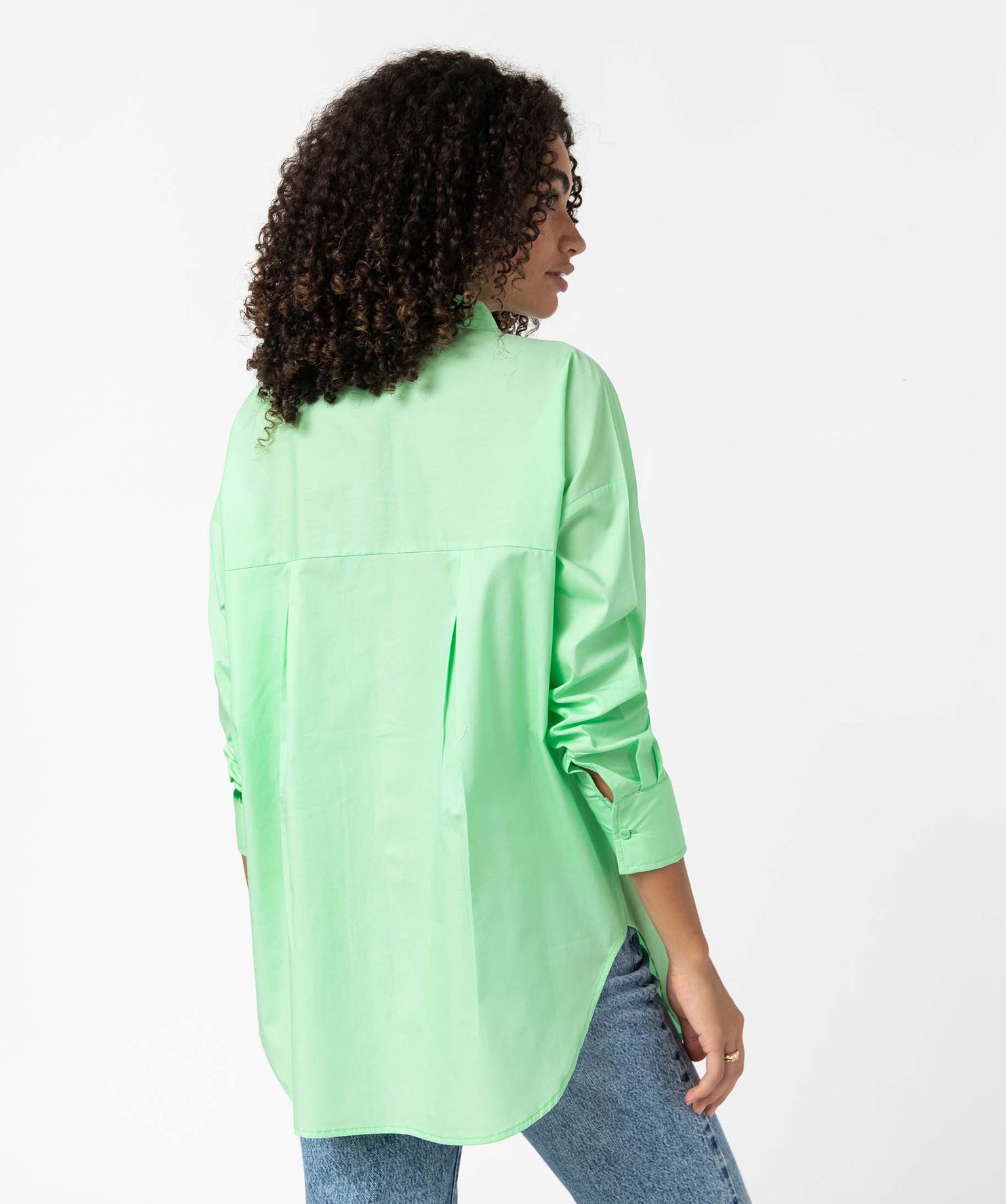 Chemise femme coupe oversize avec poche poitrine vert | GEMO