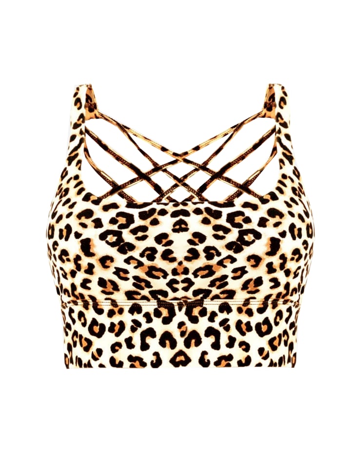 SASSYCLASSY Crop Sport-BH mit Kreuz Rücken in Beige günstig kaufen