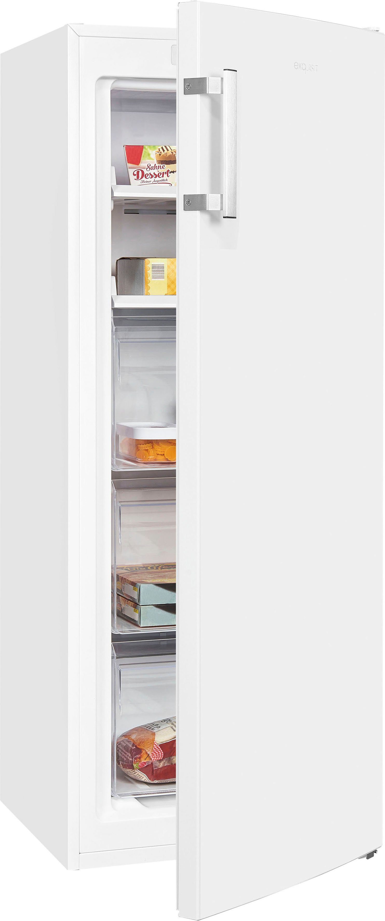 exquisit Gefrierschrank GS231-NF-H-040C weiss, 143 cm hoch, 54 cm breit