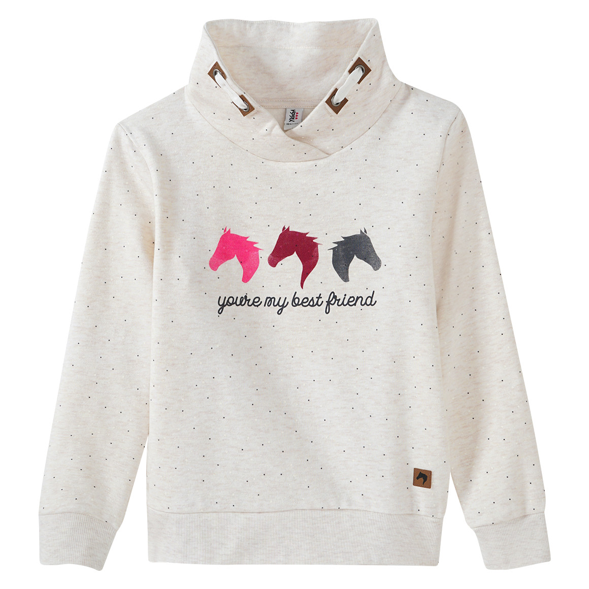 Mädchen Sweatshirt mit Pferde-Print
