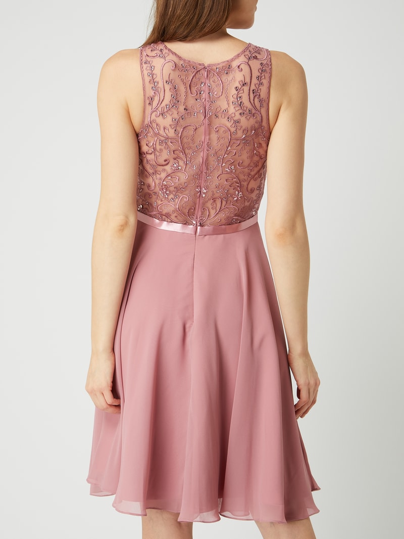 Cocktailkleid mit Strasssteinbesatz in mauve
