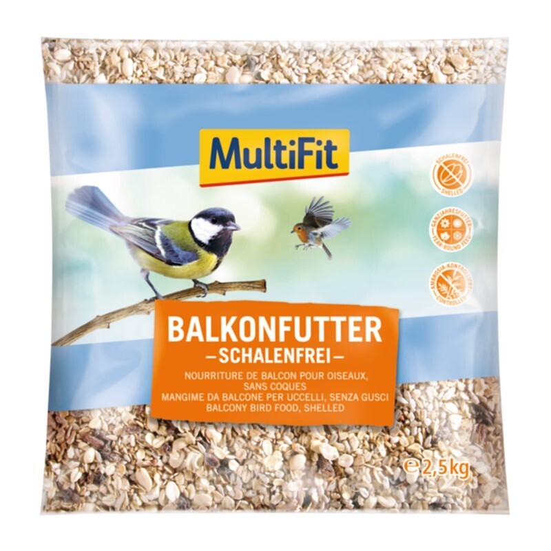 MultiFit Wildvogelfutter MultiFit Balkonfutter schalenfrei 2,5kg