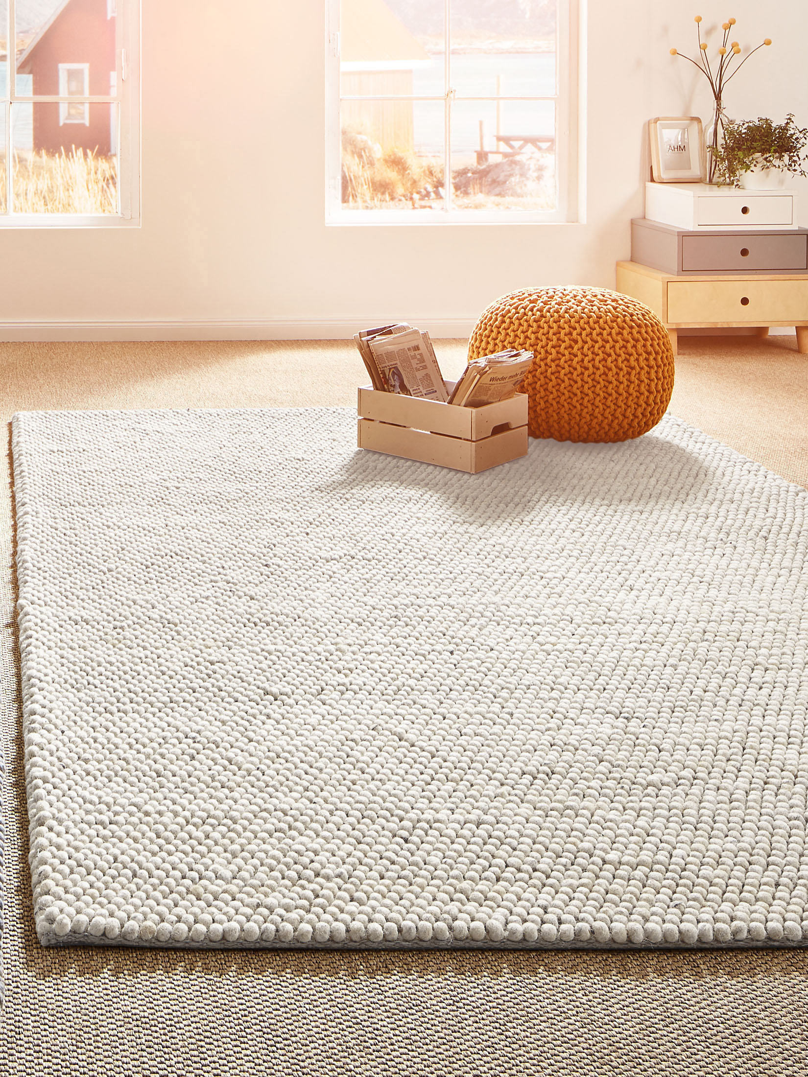 Lindesberg Woll-Teppich, White