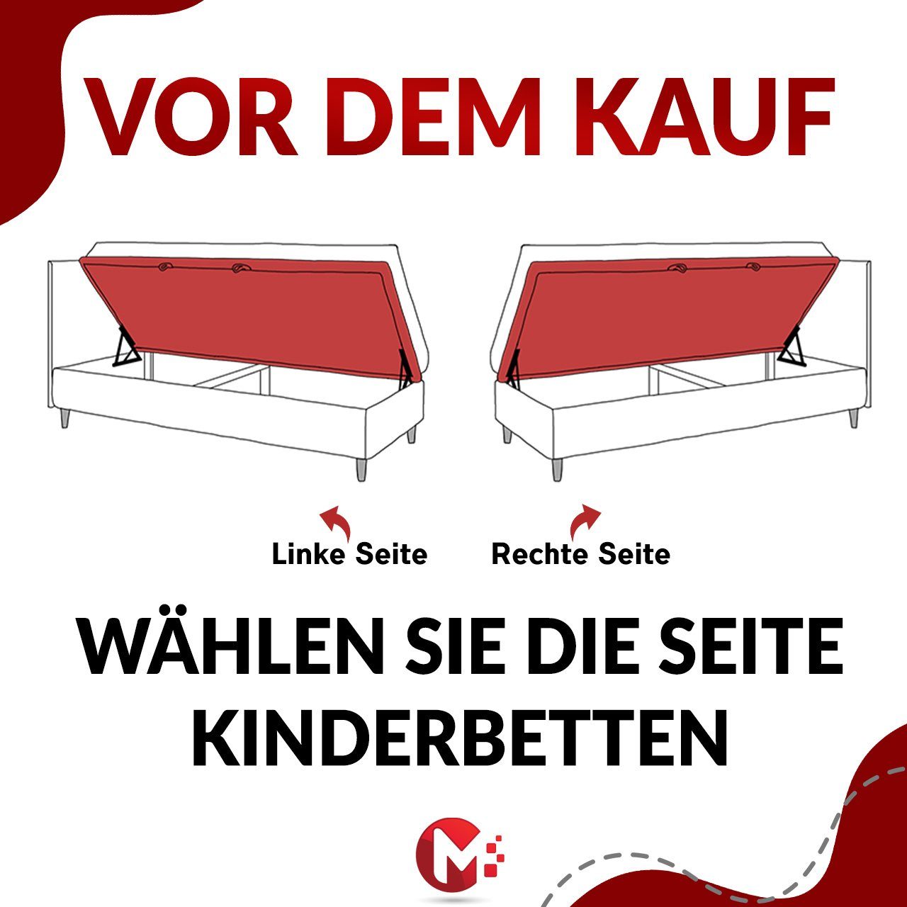 MKS MÖBEL Boxspringbett PERA, Polsterbett mit Kopfstütze, gepolsterte Kopfstütze, Einzelbett, 90x200