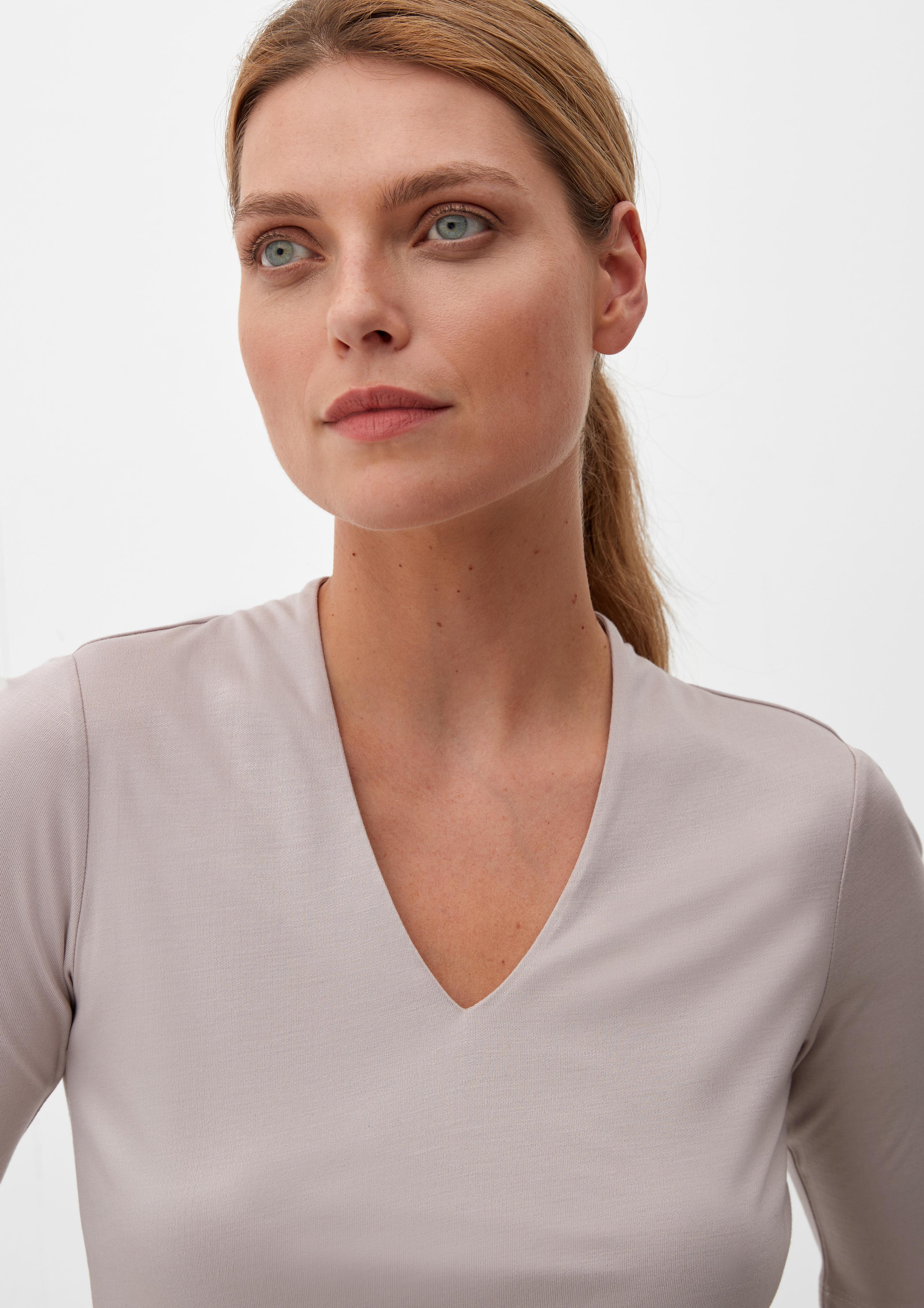 Lyocell-Shirt mit V-Ausschnitt  2132579-8035