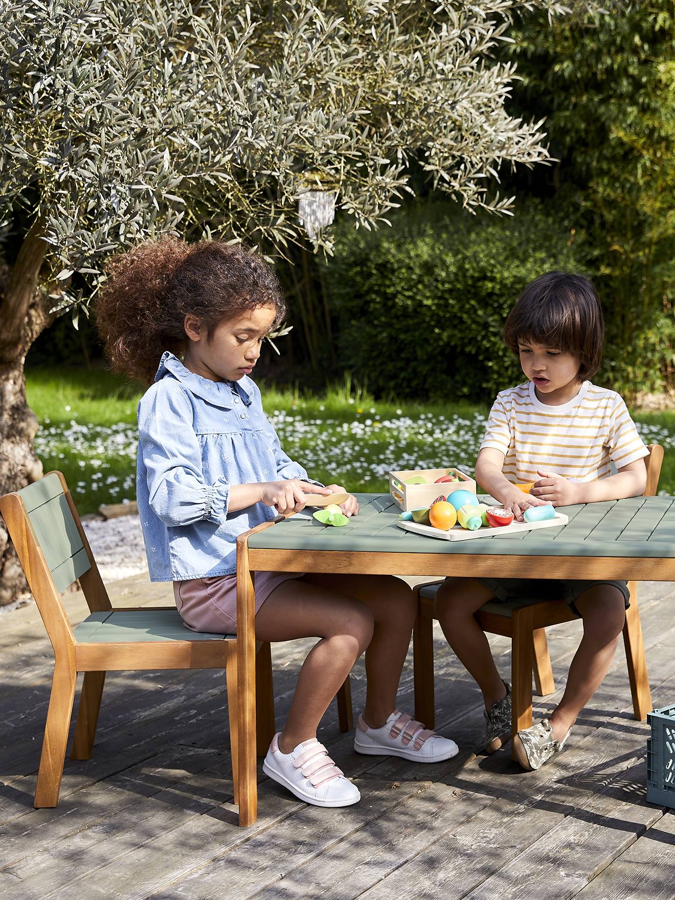 Lot de 2 chaises outdoor maternelle Summer kaki