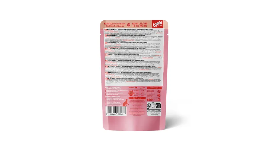 WOW Katzennassfutter Rind in Sauce 85 g