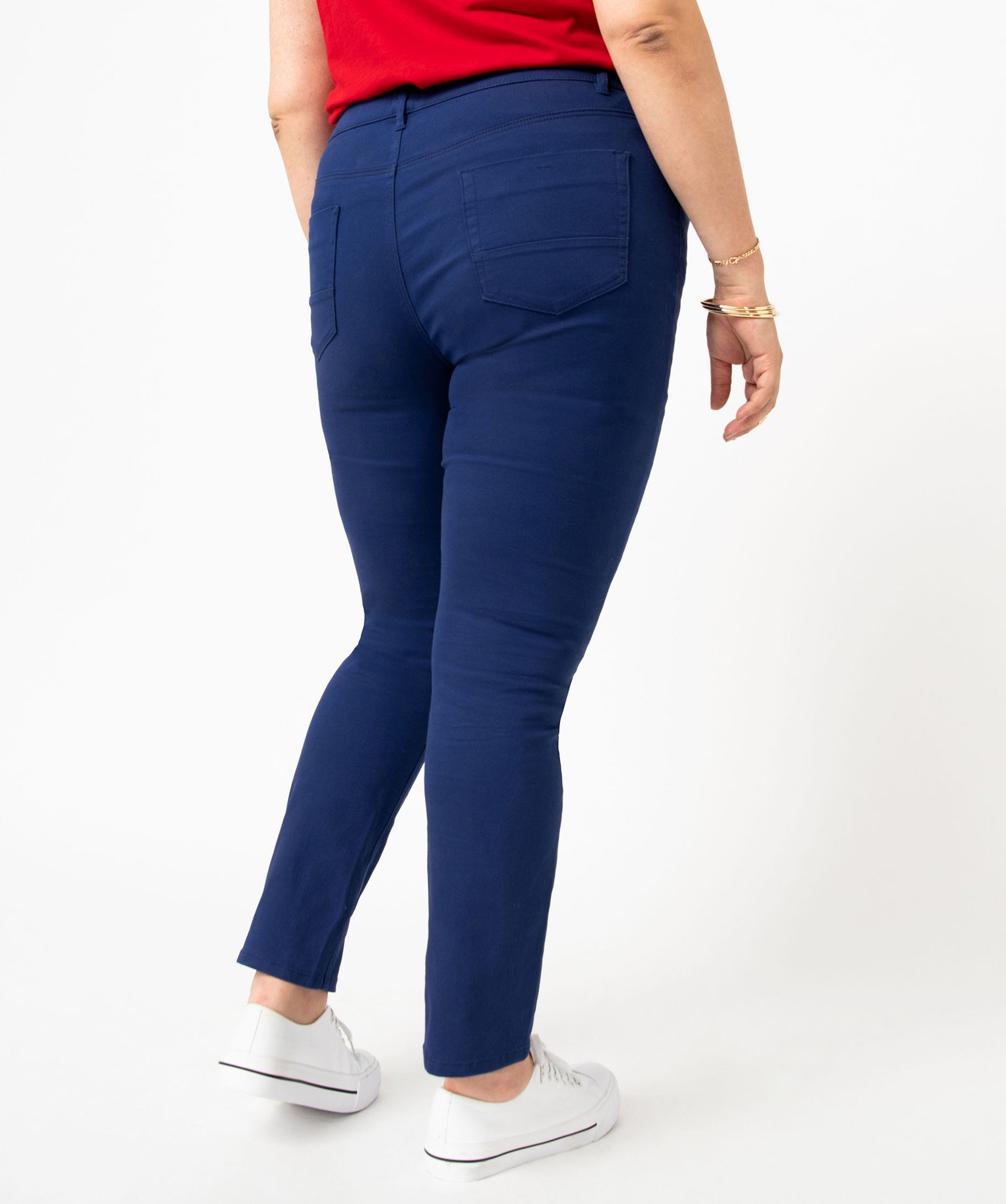 Pantalon femme grande taille coupe Regular bleu fonce | GEMO