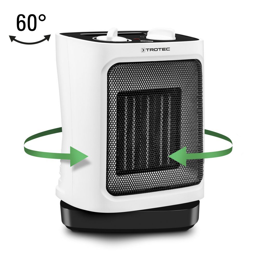 TROTEC Keramikheizlüfter TFC 17 E, 2000 W, Schnelle und angenehme Wärme 2 Heizstufen