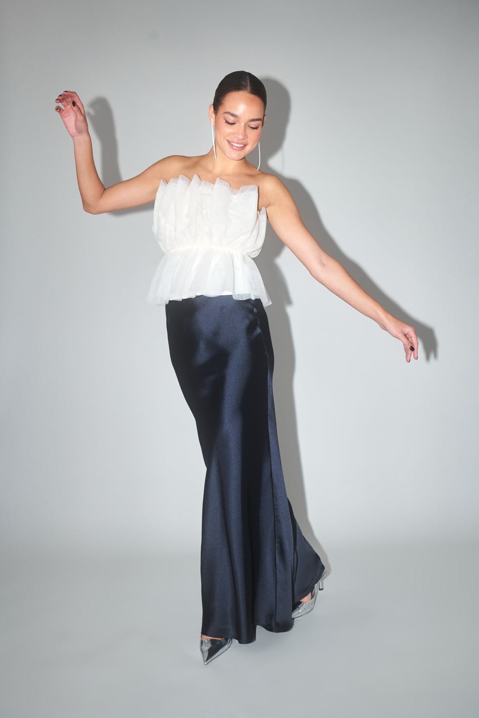 Satin maxi skirt