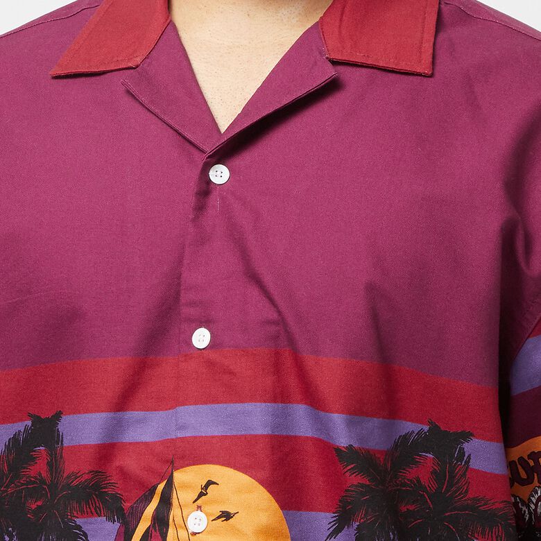 Pleasures Beach Button Down burgundy