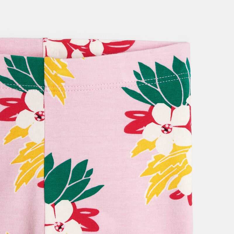 Legging bébé fille rose fleurs exotiques Catimini