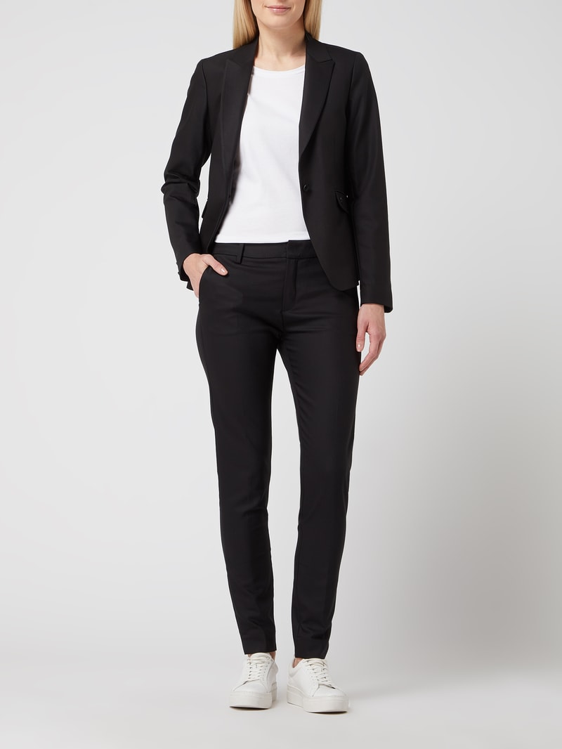 Stretchhose mit Label-Applikation Modell 'ABBY NIGHT PANT' in schwarz