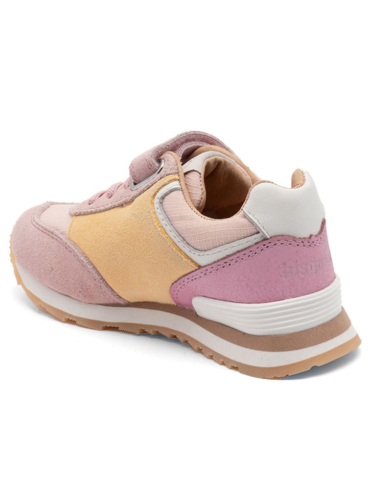 bisgaard Leder-Sneakers in Rosa/ Gelb günstig kaufen