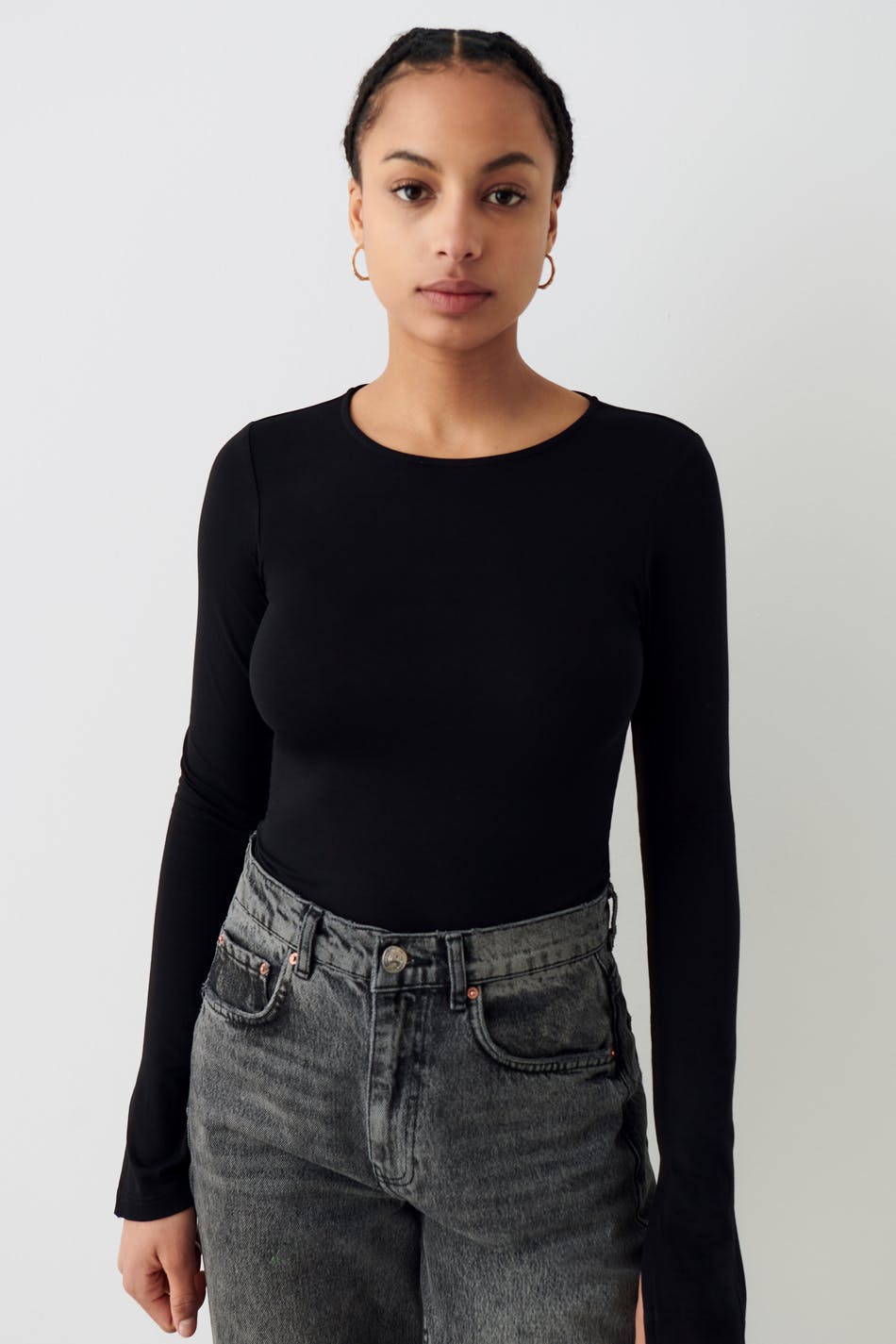 Soft touch crew neck top