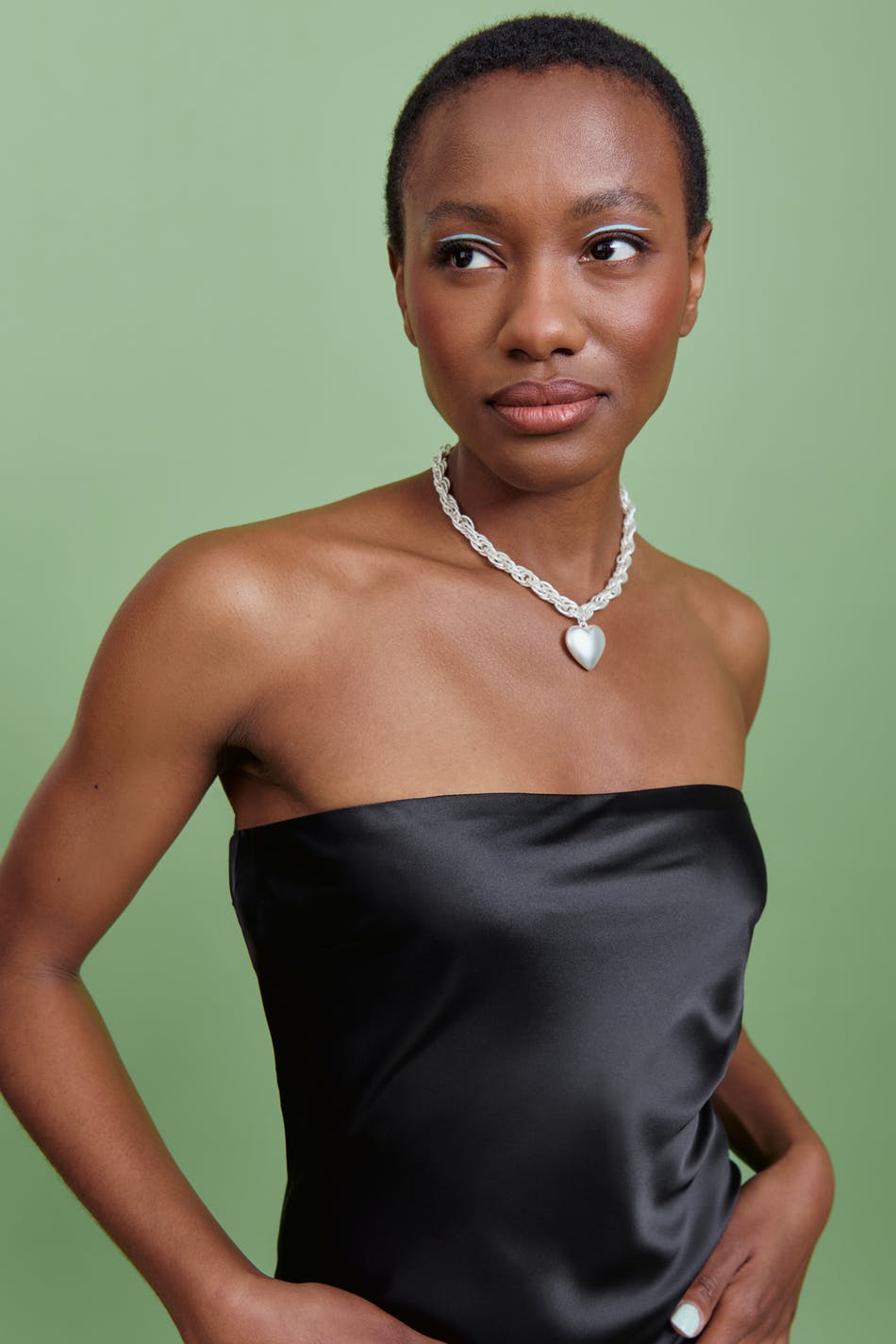 Satin tube midi dress