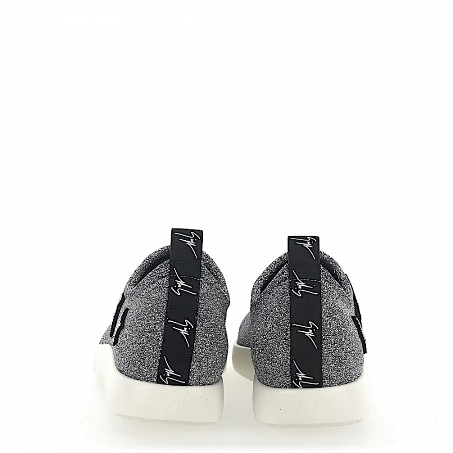 Giuseppe Zanotti - Slip Ons NATALIE Textil Glitzer Sternenmuster Strass silber - grau