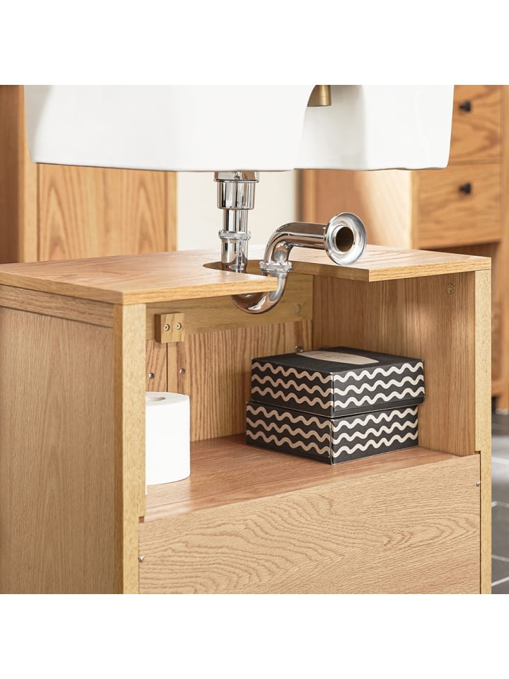 SoBuy Waschbeckenunterschrank in Natur - (B)60 x (H)60 x (T)35cm günstig kaufen onesize