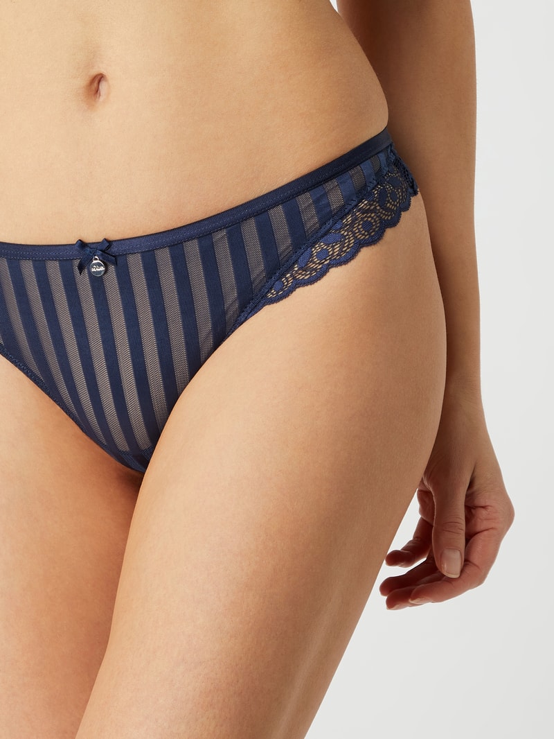 String mit Streifenmuster Modell 'Amelie' in dunkelblau