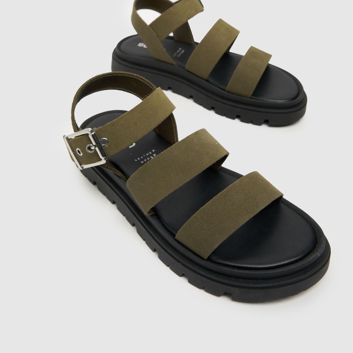 Schuh Tina vastag velúr szandál khaki színben