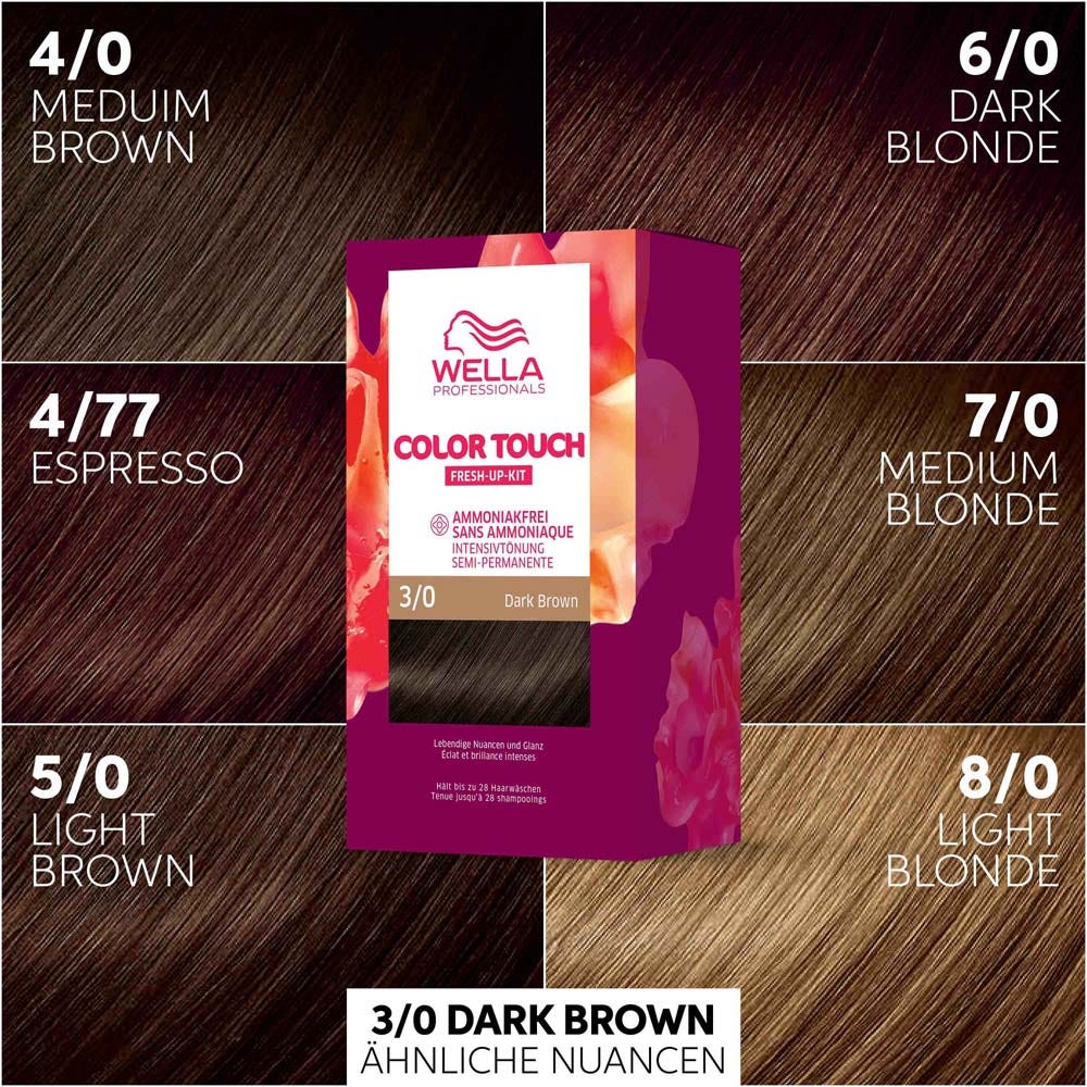 Wella Color Touch Fresh-Up-Kit Intensivtönung 3/0 dunkelbraun 130 ml