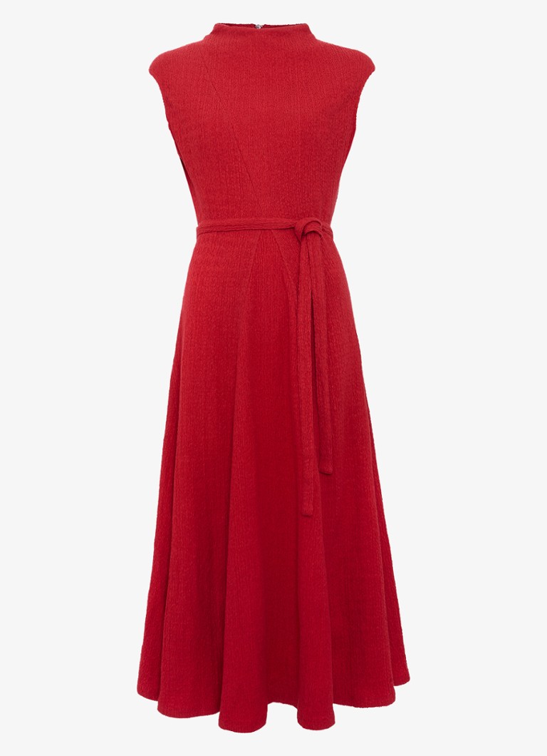 Vestido midi Ophelia texturizado de Phase Eight con cinturón para anudar.