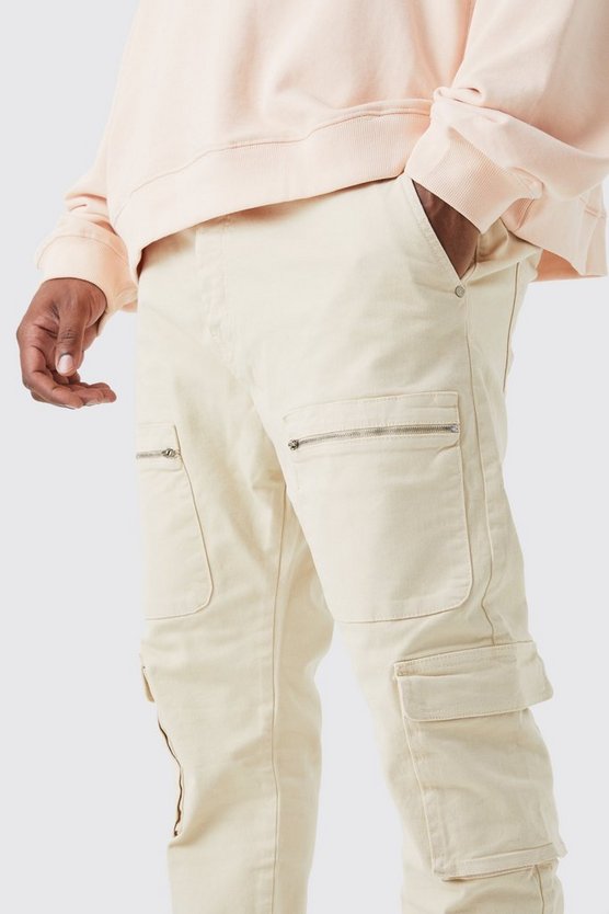 Plus Skinny Cargo-Hose mit Reißverschluss
