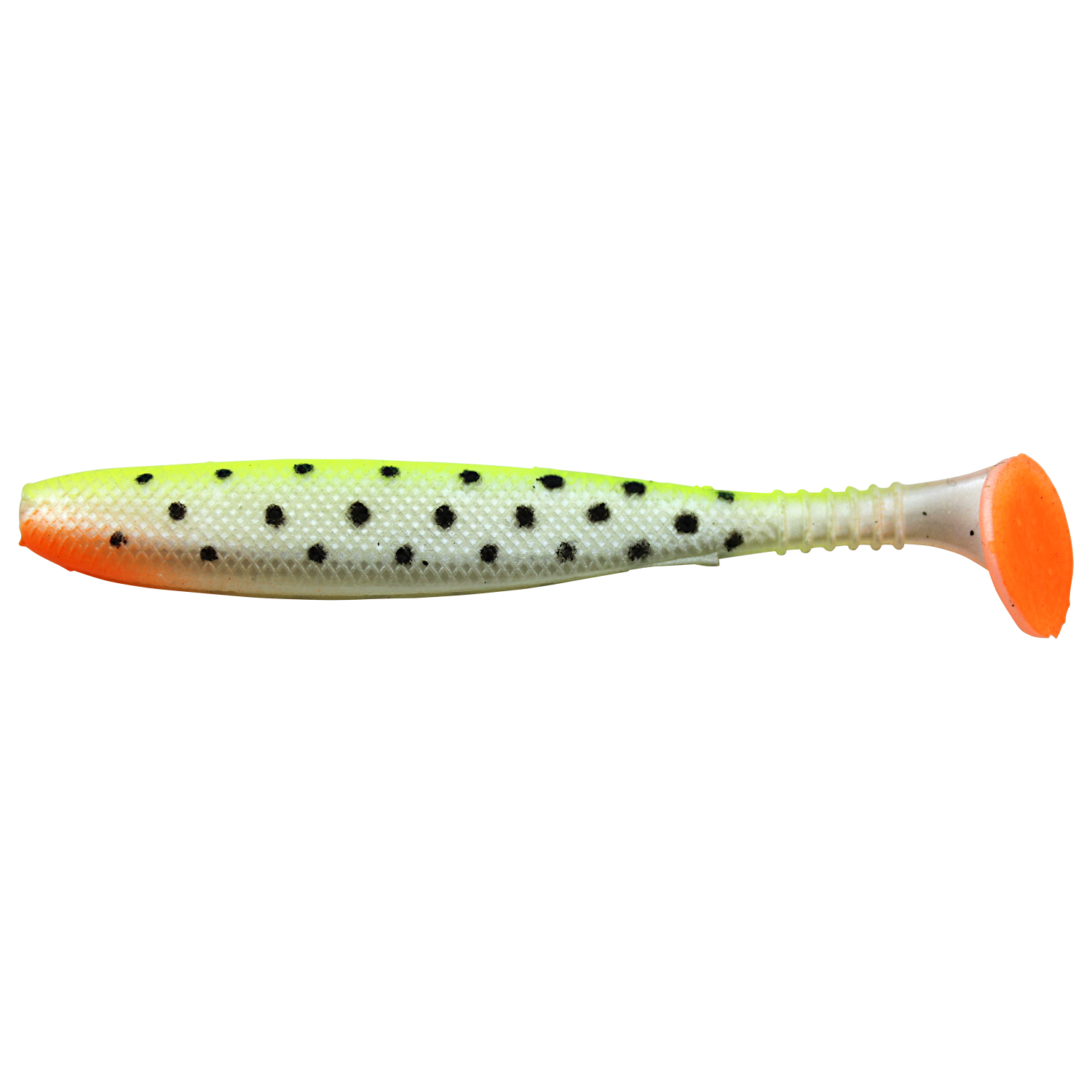 Kogha Gummifisch Räuberfänger Ribbed Tail (Perlmutt/Gepunktet)