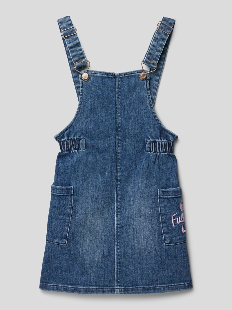 Latzkleid in Denim-Optik in blau