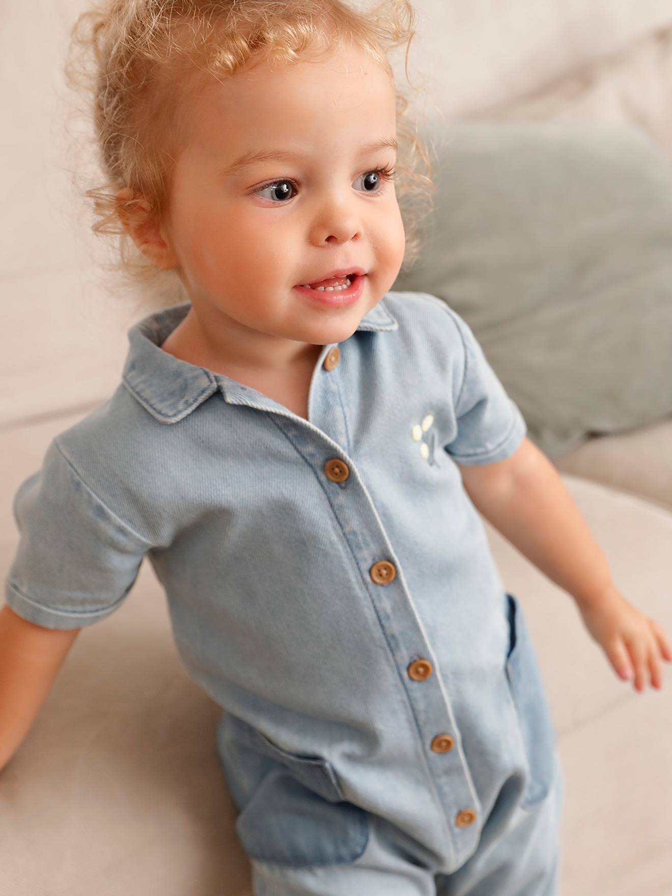 Vertbaudet Baby Jeans-Overall - bleached