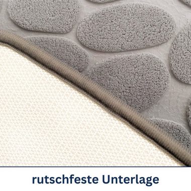 Badematte Badteppich rutschfeste Badematten, weicher und flauschiger Badteppich Novabad, rutschhemmend, beschichtet, Memory Schaum, trockene und schimmelresistente Badedecke, Memory Schaum, schnell trocknend, wasserabsorbierend, fußbodenheizungsgeeig