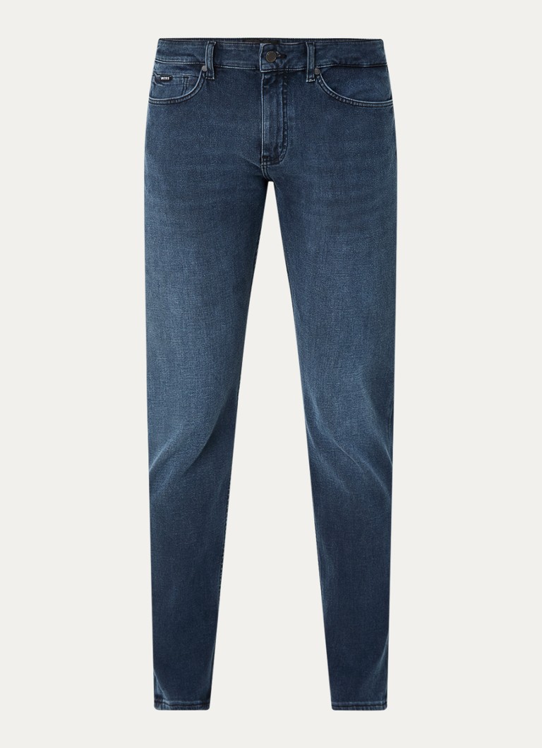 Calça jeans slim fit HUGO BOSS P-Delaware com lavagem escura