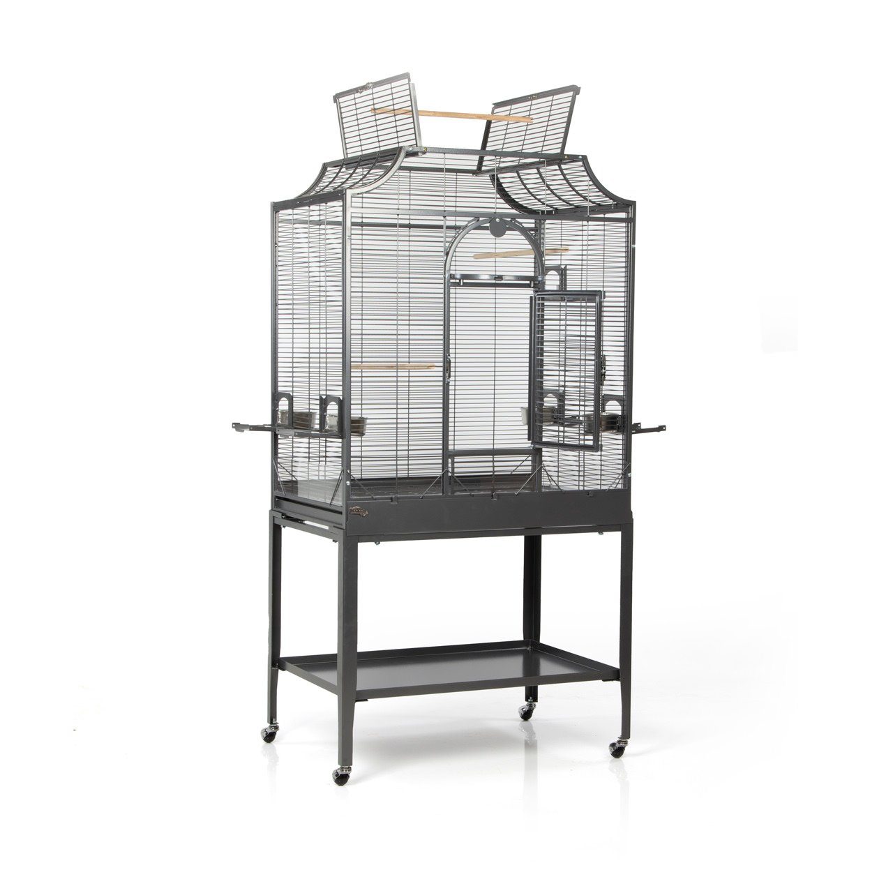 Montana Cages Vogelkäfig Madeira II - Antik, Sittichkäfig, Käfig, Voliere für Sittiche waagerechte Verdrahtung & Anflugklappe