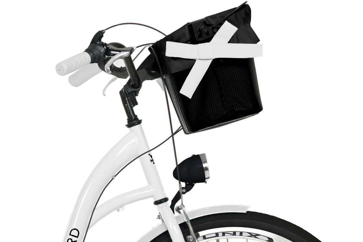 MILORD BIKES Cityrad Milord City Fahrrad Korb Damenfahrrad, 28/26 Zoll, Weiß, 7-Gang, 7 Gang, Kettenschaltung