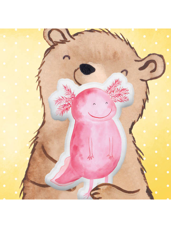 Mr. & Mrs. Panda Kissen Kuscheltier Axolotl Glücklich ohne Spruch in Weiß günstig kaufen