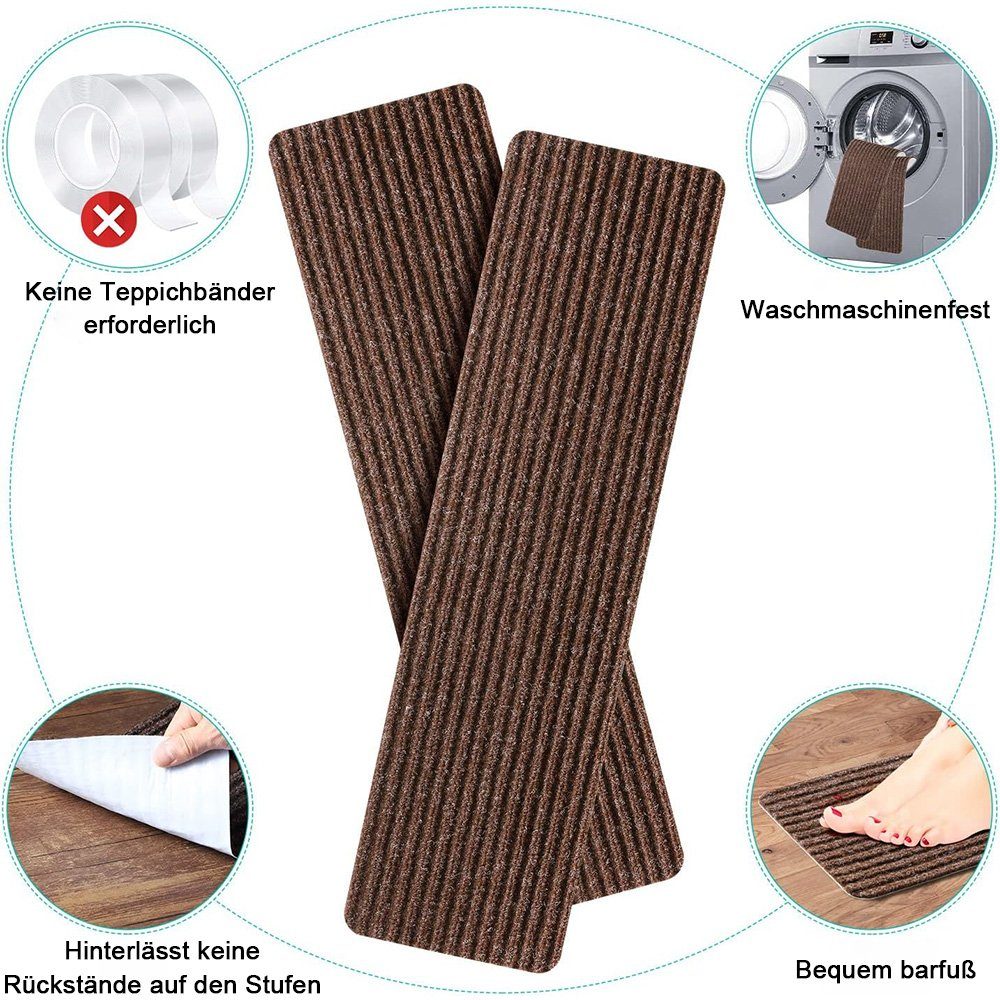 Stufenmatte 15 Stück Stufenmatten, 76 cm x 20 cm, rutschfeste Stufenmatten, NUODWELL