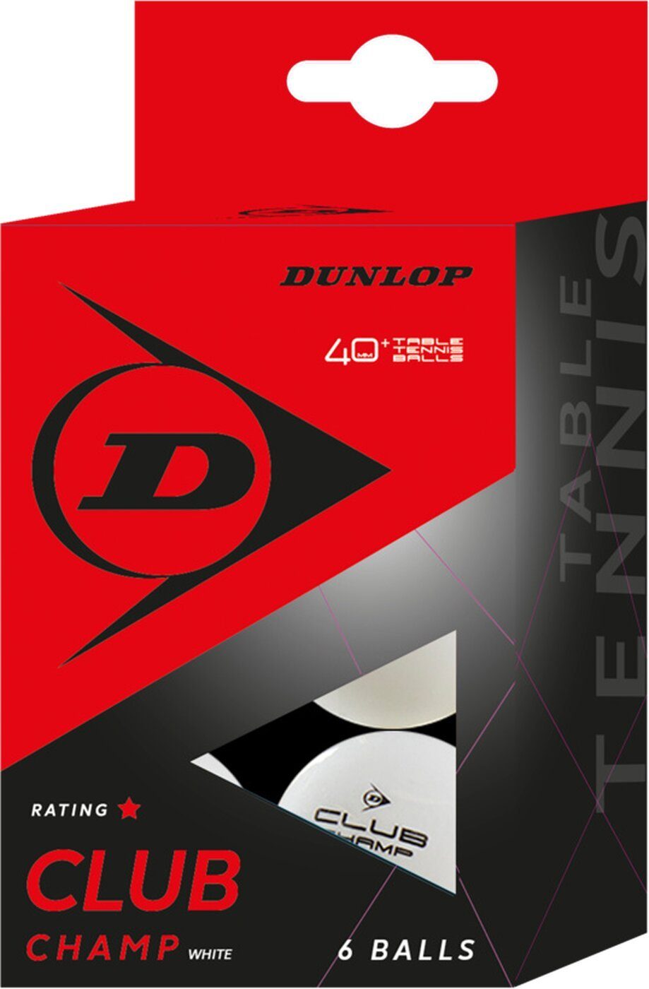 Dunlop Tischtennisball 40+ CLUB CHAMP 6 BALL WEIß