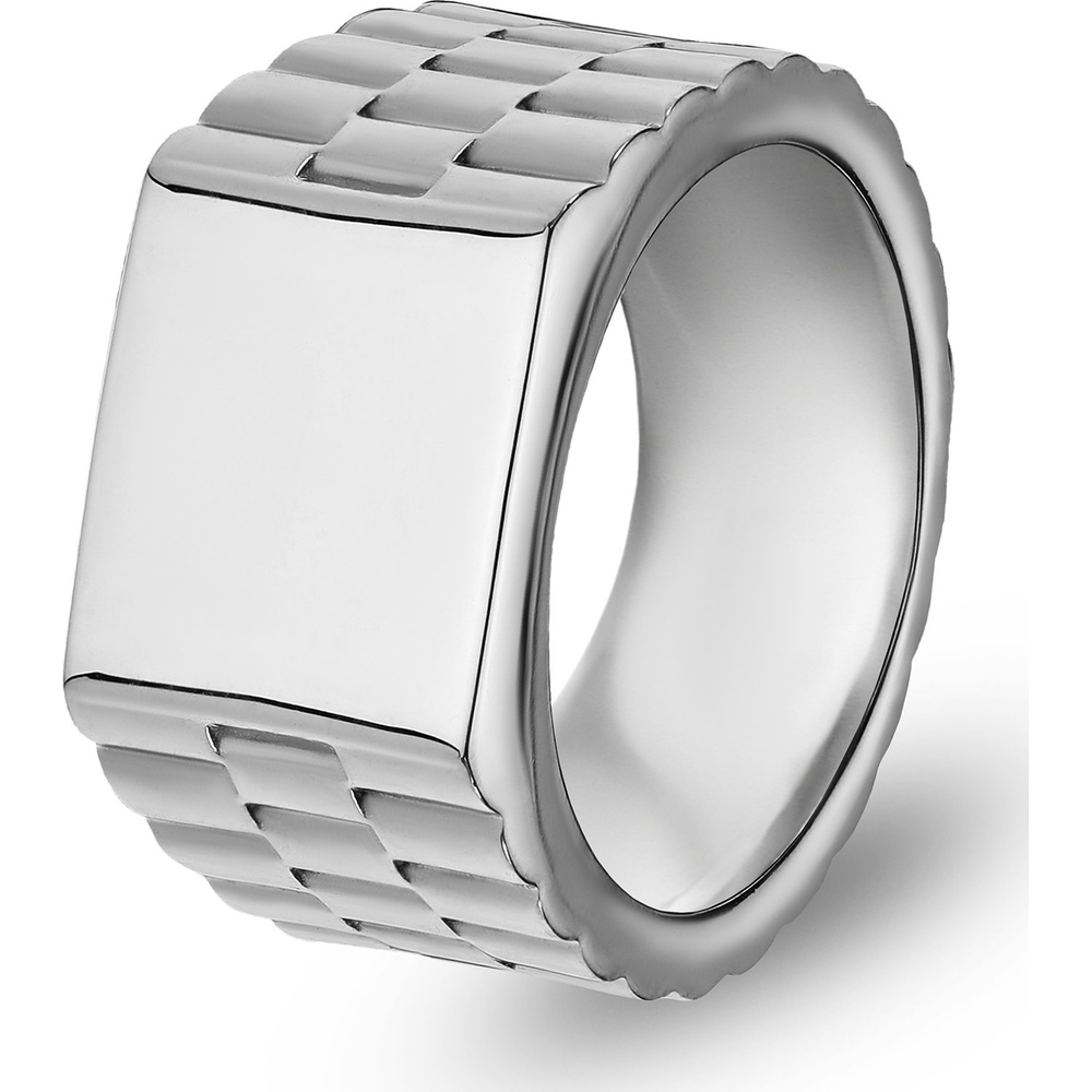 FAVS Bague pour hommes Acier inoxydable argent Bague