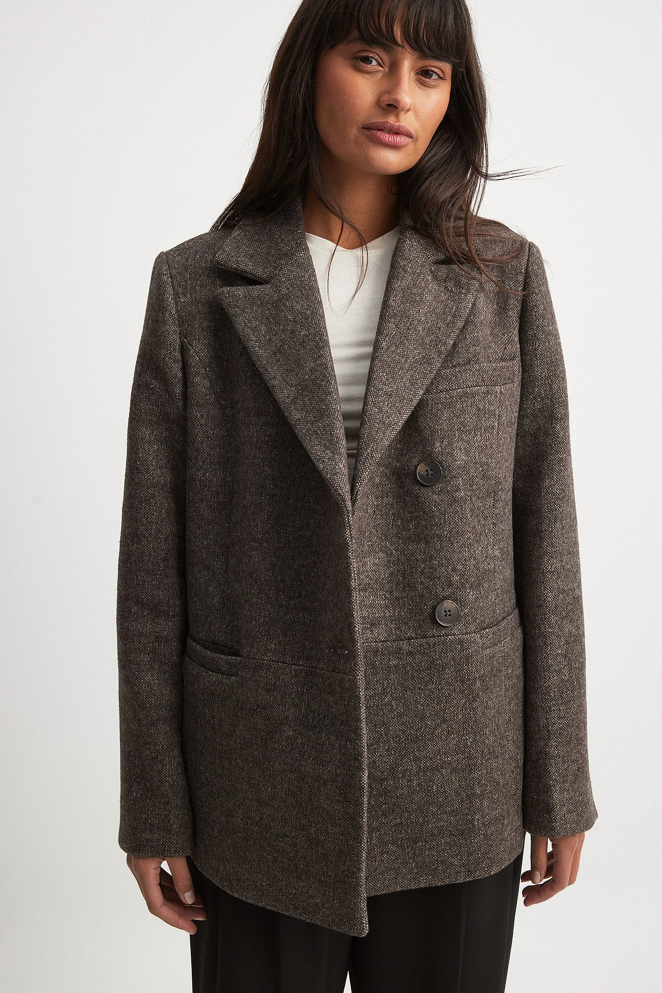 Oversized-Blazerjacke aus Wollmischung