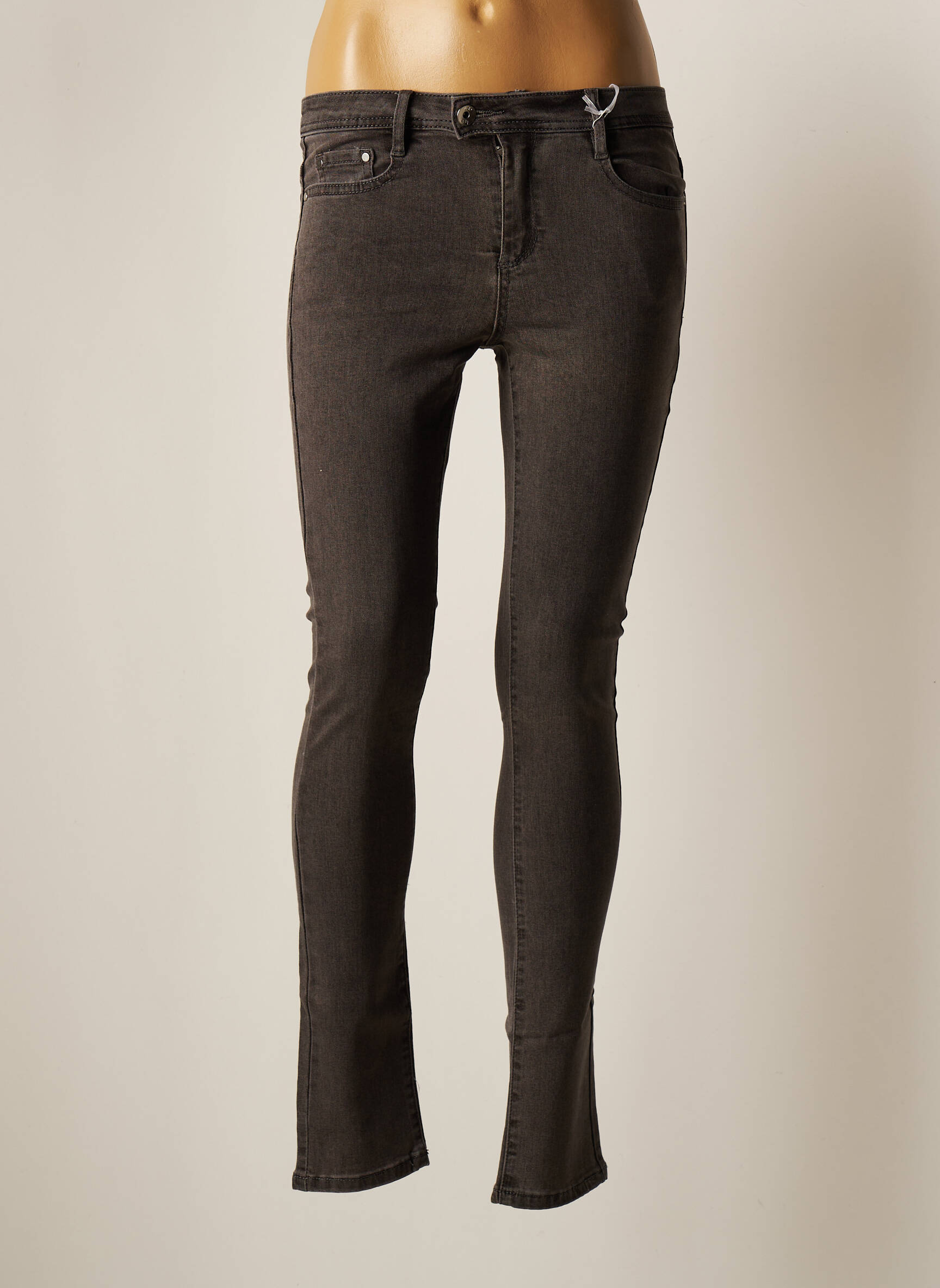 Les P Tites Bombes Jeans Skinny Femme couleur gris